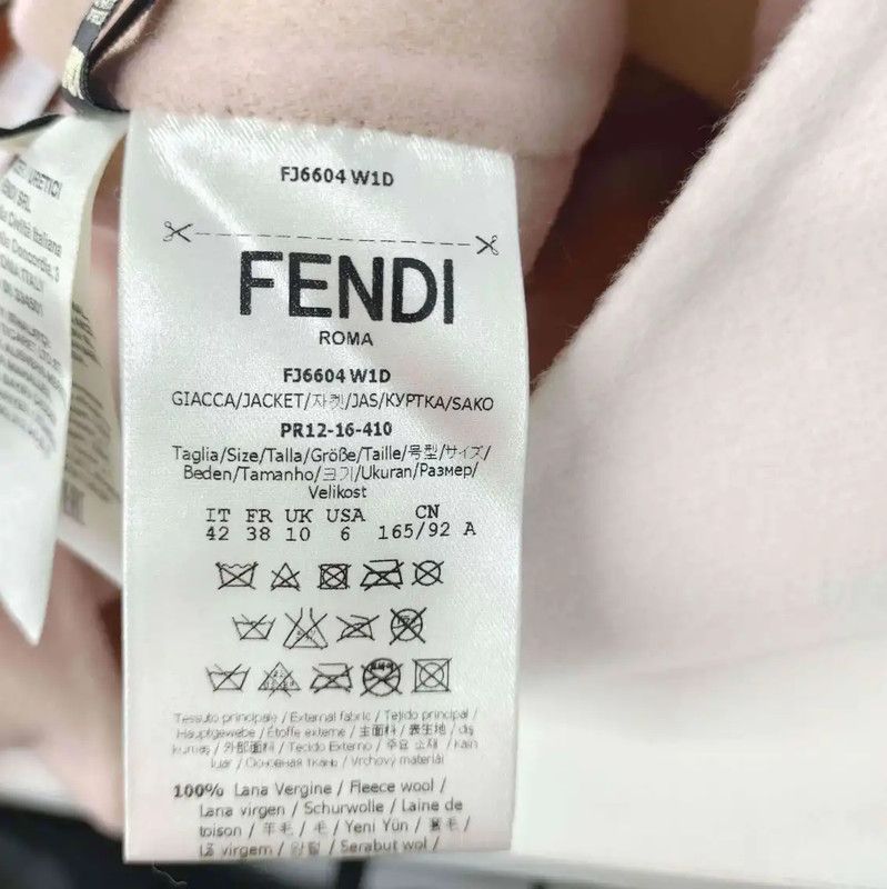 Fendi Fendi White Wool Ladies Jacket with Detail 0089 Size L / US 10 / IT 46 - 4 Thumbnail