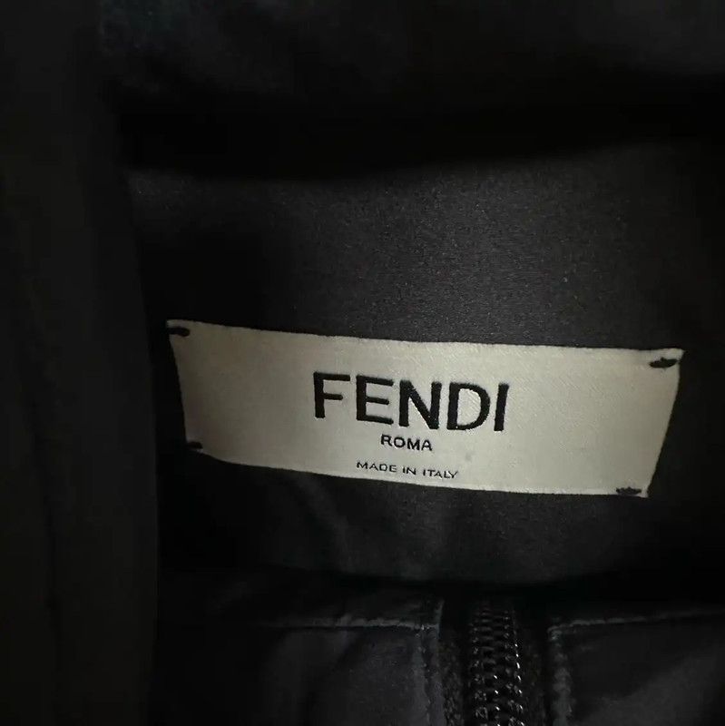 Fendi Fendi Women's Black Down Jacket with Logo 0089 Size L / US 10 / IT 46 - 3 Thumbnail