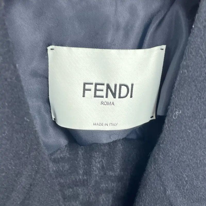 Fendi Fendi Black Wool Women's Coat Size L 0089 Size L / US 10 / IT 46 - 4 Thumbnail
