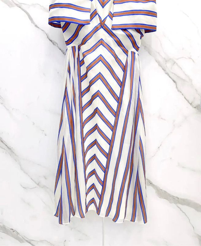 Fendi Fendi Color-Block Long Silk Blend Dress 0089 Size L / US 10 / IT 46 - 6 Thumbnail