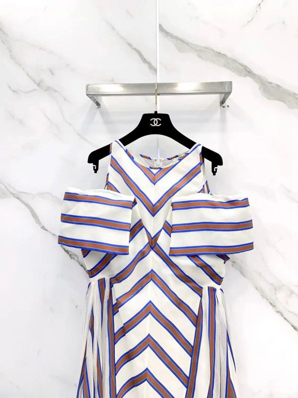 Fendi Fendi Color-Block Long Silk Blend Dress 0089 Size L / US 10 / IT 46 - 5 Thumbnail