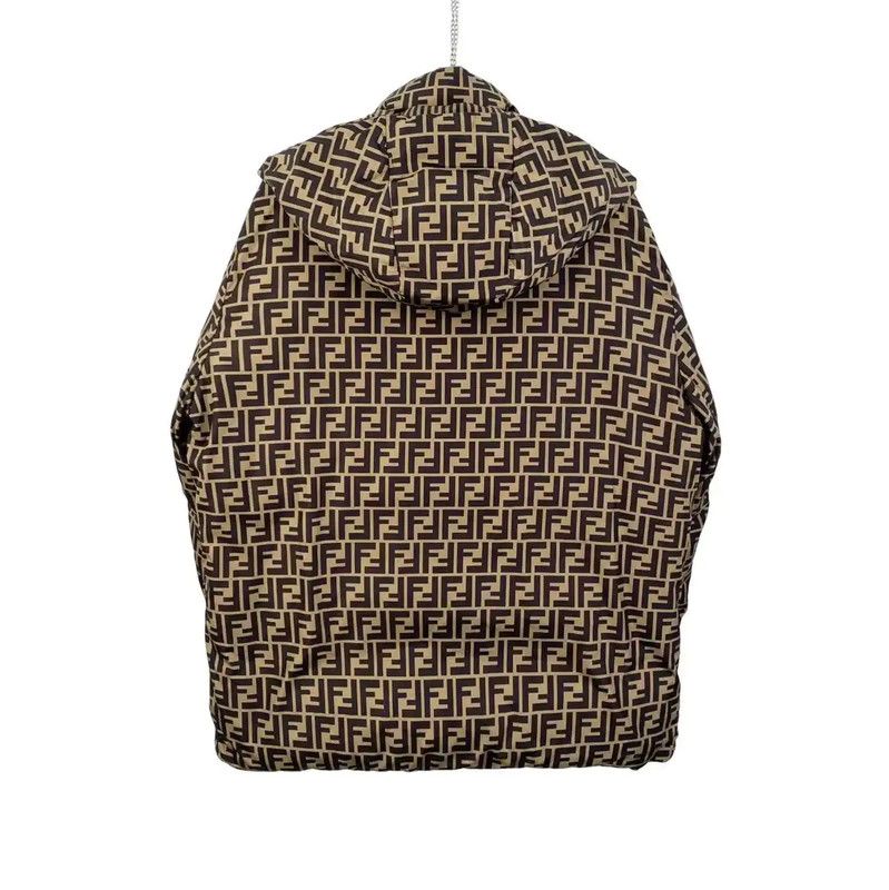 Fendi Fendi Brown Patterned Polyester Women's Down Jacket 0089 Size ONE SIZE - 2 Thumbnail