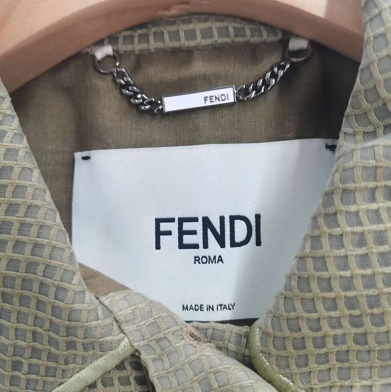 Fendi Fendi Green Polyester Women's Trench Coat 0089 Size S / US 4 / IT 40 - 3 Thumbnail