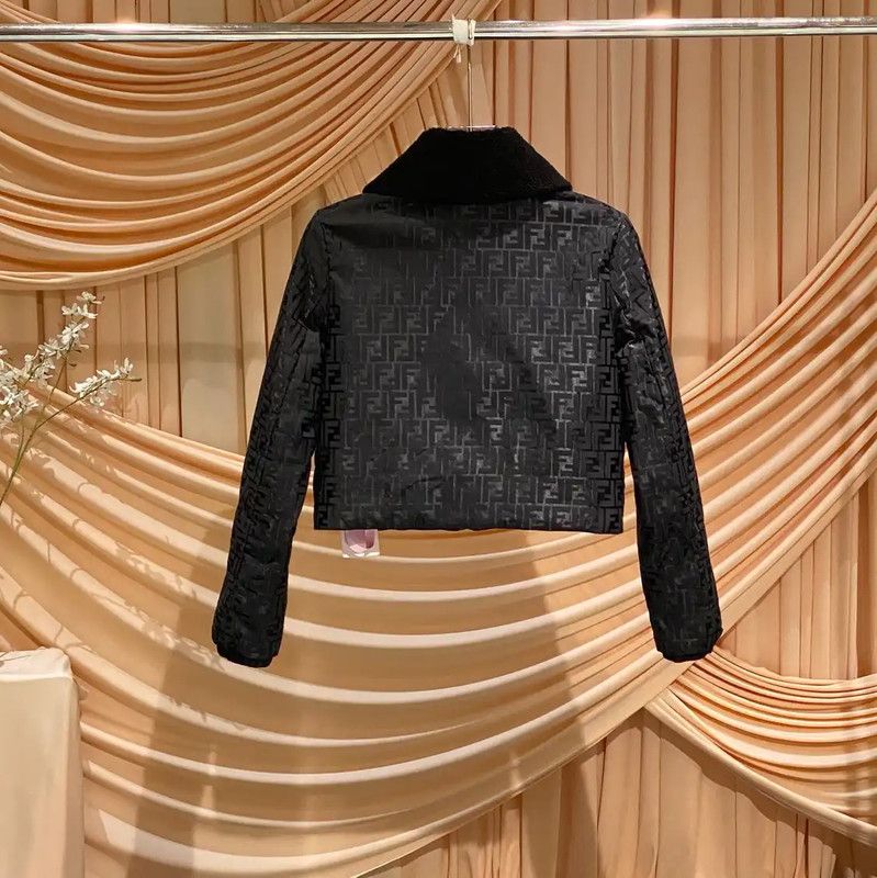 Fendi Fendi Cropped Black Cotton Jacket for Women 0089 Size M / US 6-8 / IT 42-44 - 2 Thumbnail