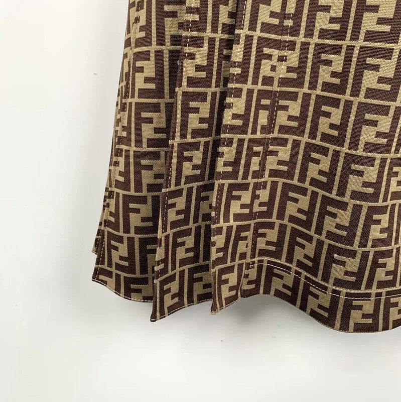 Fendi Fendi Brown Cotton Women's Dress Size S 0089 Size S / US 4 / IT 40 - 5 Thumbnail