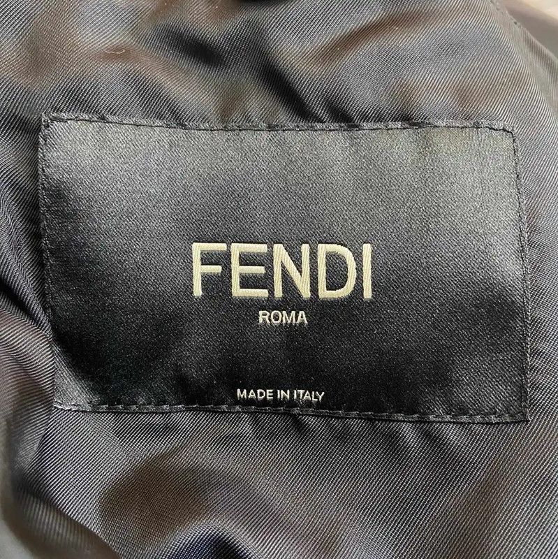 Fendi Fendi Black Wool Women's Jacket with Logo Collar 0089 Size L / US 10 / IT 46 - 4 Thumbnail
