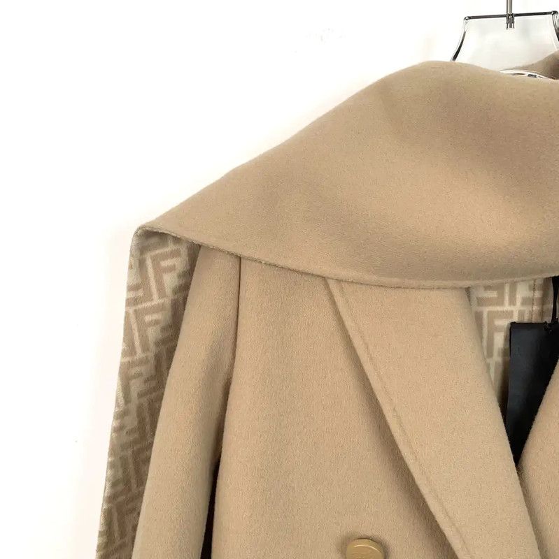 Fendi Wool Peacoat for Women in Brown 0089