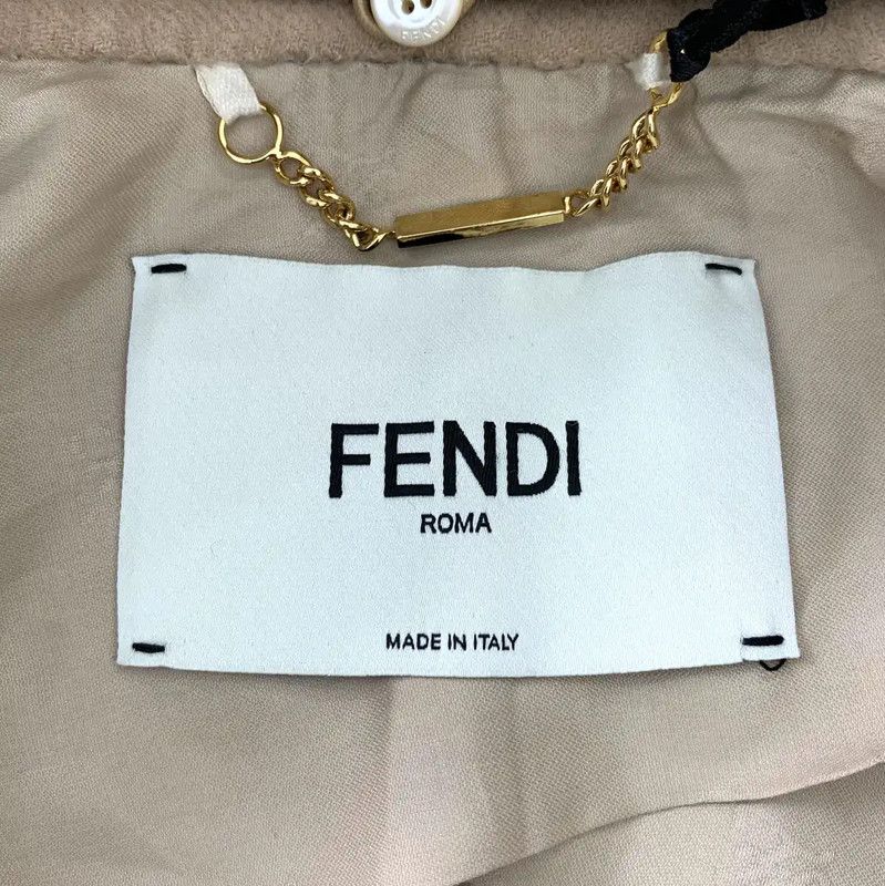 Fendi Wool Peacoat for Women in Brown 0089