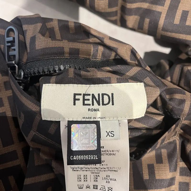 Fendi Fendi Brown Long Coat with Logo Print 0089 Size XS / US 0-2 / IT 36-38 - 3 Thumbnail