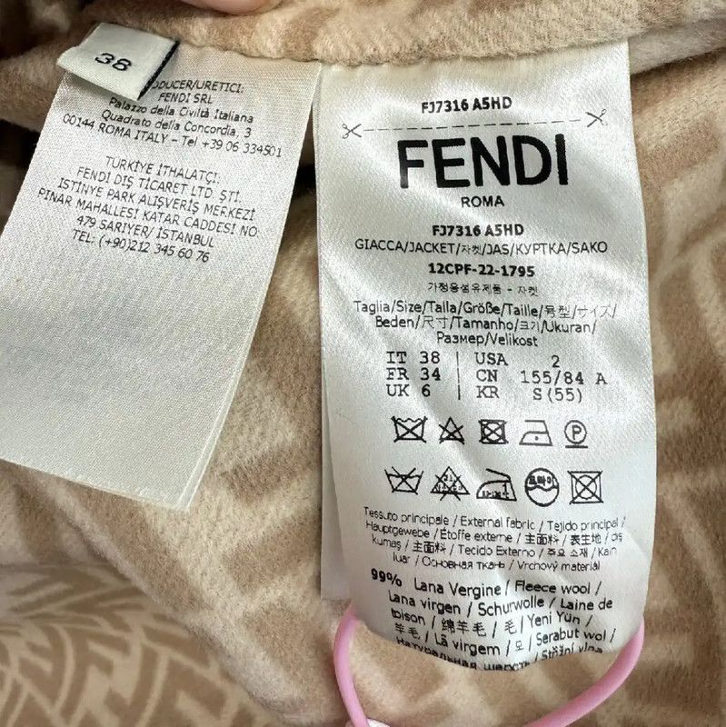 Fendi Fendi Women's Wool Coat with Fur Collar 0089 Size M / US 6-8 / IT 42-44 - 5 Thumbnail