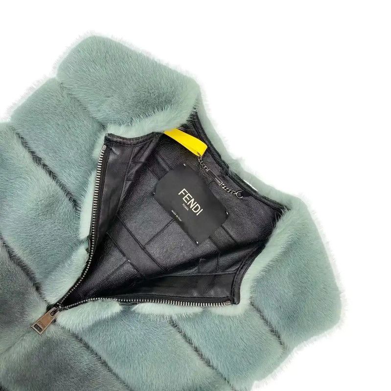 Fendi Fendi Multicolor Animal Fur Women's Jacket 0089 Size ONE SIZE - 3 Thumbnail
