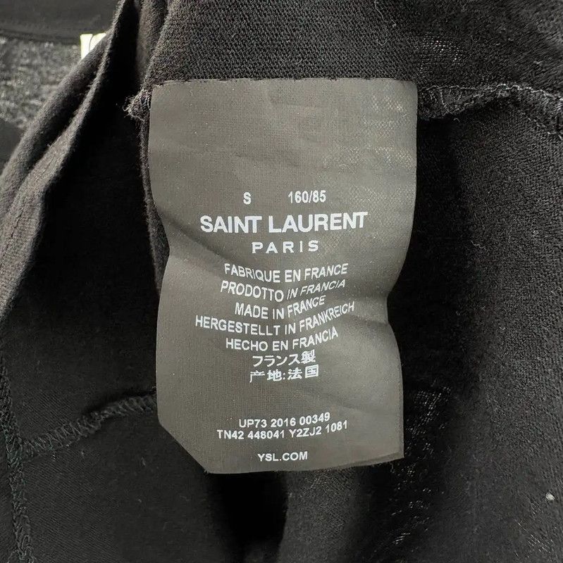 Yves Saint Laurent YSL Black Women's T-Shirt with Heart Accents 0089 Size S / US 4 / IT 40 - 4 Thumbnail