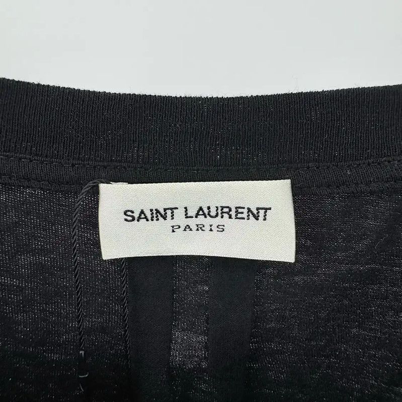 Yves Saint Laurent YSL Black Women's T-Shirt with Heart Accents 0089 Size S / US 4 / IT 40 - 3 Thumbnail