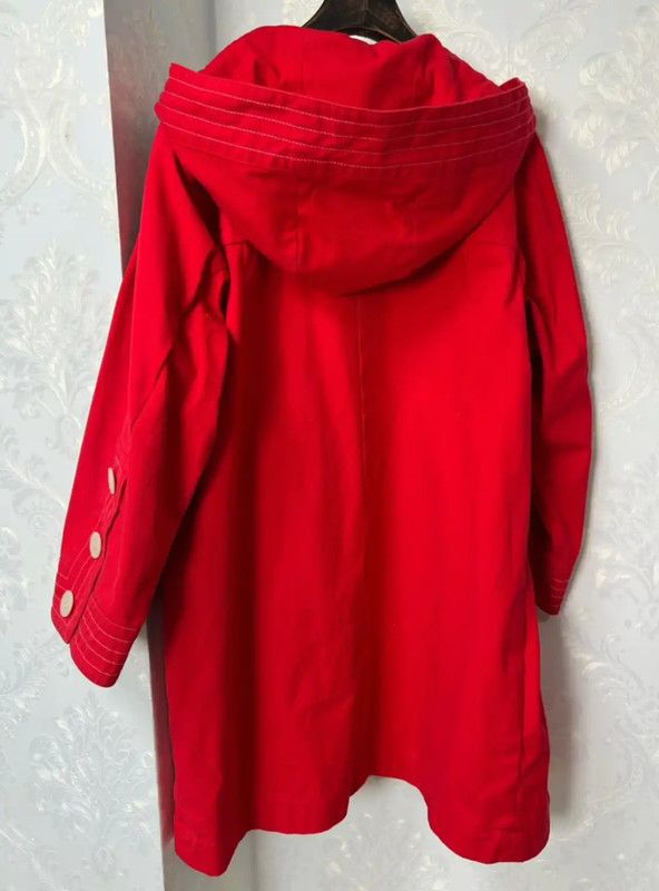 Yves Saint Laurent Yves Saint Laurent Red Cotton Women's Coat 0089 Size ONE SIZE - 7 Thumbnail