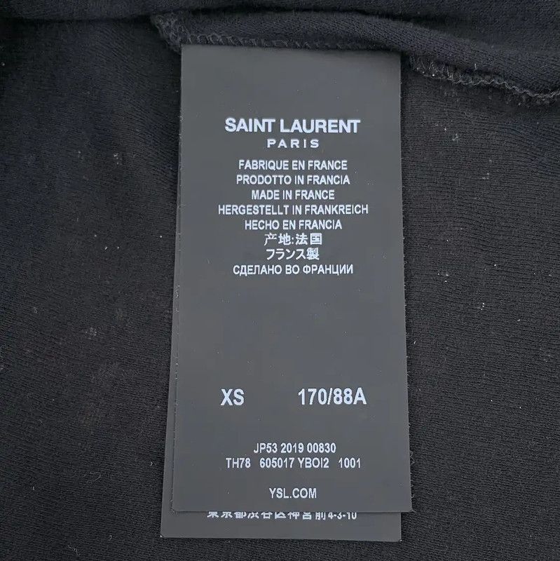 Yves Saint Laurent YSL Black Cotton T-Shirt for Women 0089 Size XS / US 0-2 / IT 36-38 - 6 Thumbnail