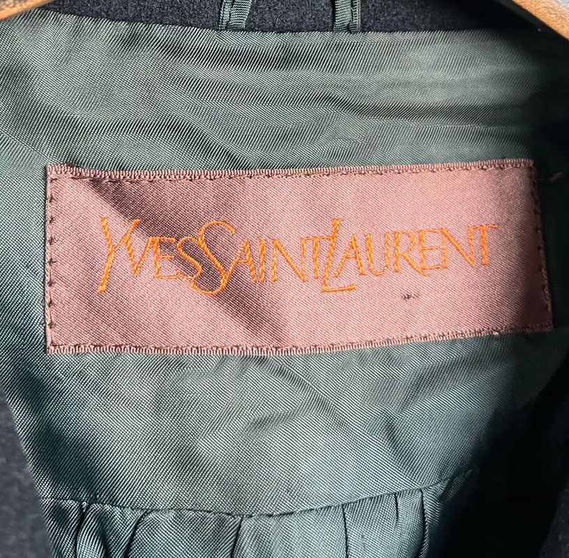 Yves Saint Laurent YSL Black Wool Women's Coat 0089 Size ONE SIZE - 7 Thumbnail