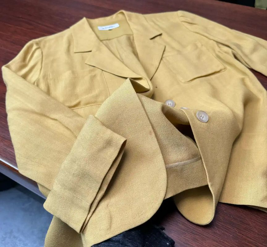 Yves Saint Laurent Yves Saint Laurent Yellow Silk Blend Cardigan 0089 Size ONE SIZE - 6 Thumbnail
