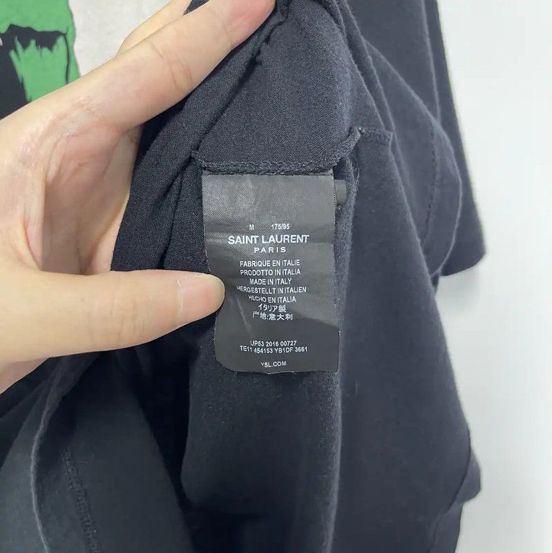 Yves Saint Laurent YSL Black Cotton Graphic Short Sleeve T-Shirt 0089 Size M / US 6-8 / IT 42-44 - 4 Thumbnail