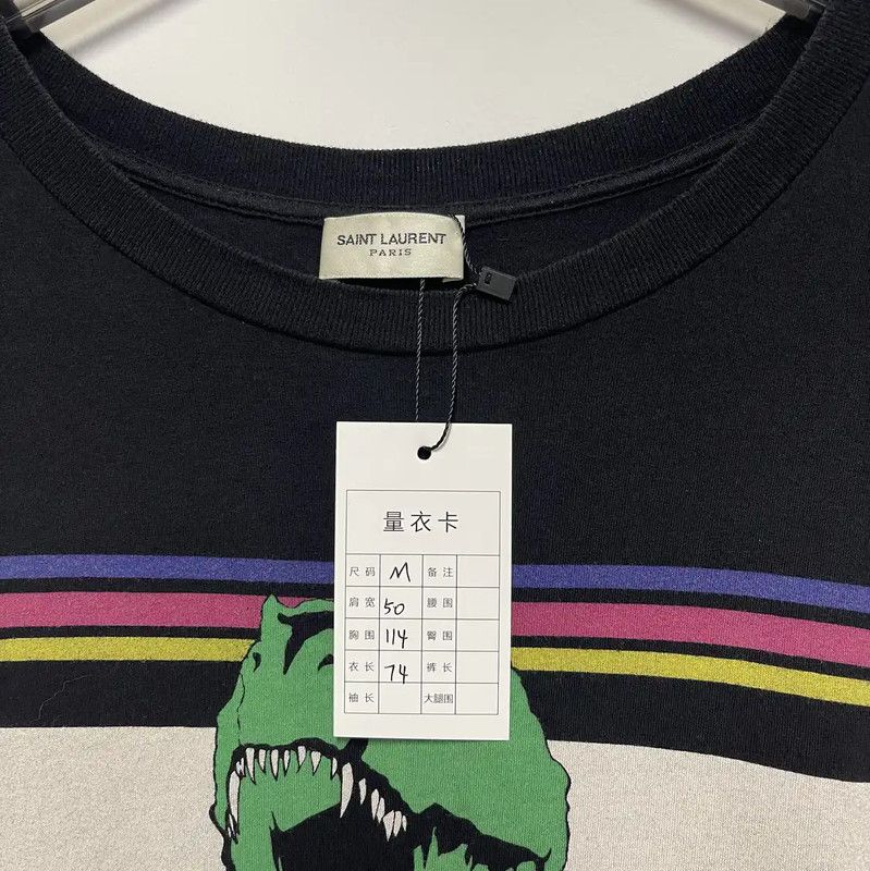 Yves Saint Laurent YSL Black Cotton Graphic Short Sleeve T-Shirt 0089 Size M / US 6-8 / IT 42-44 - 6 Thumbnail