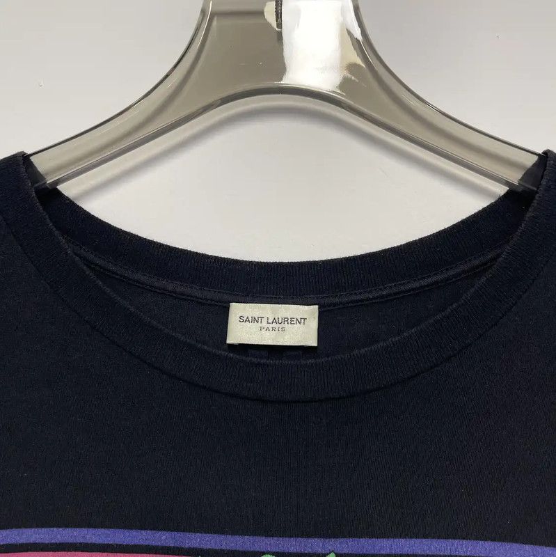 Yves Saint Laurent YSL Black Cotton Graphic Short Sleeve T-Shirt 0089 Size M / US 6-8 / IT 42-44 - 3 Thumbnail