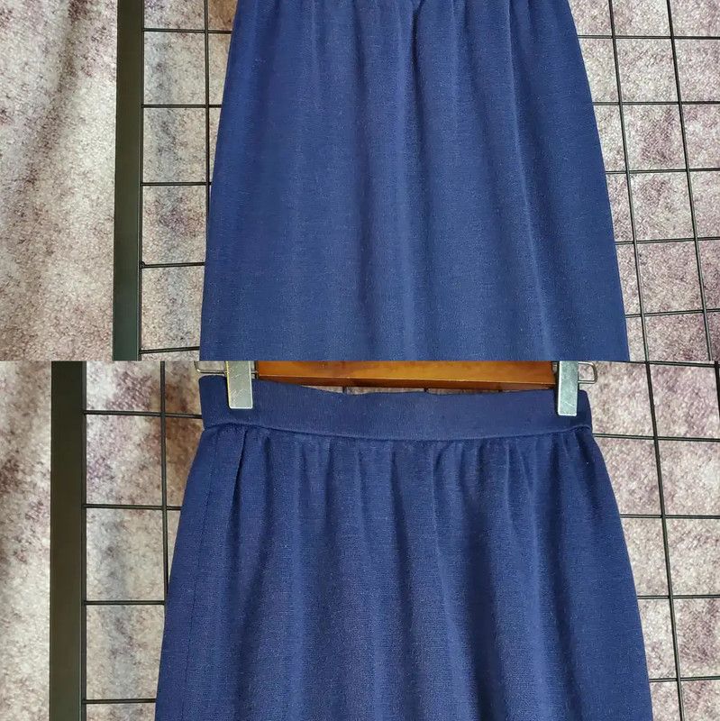 Yves Saint Laurent Yves Saint Laurent Blue Midi Skirt for Women 0089 Size 23" - 2 Thumbnail