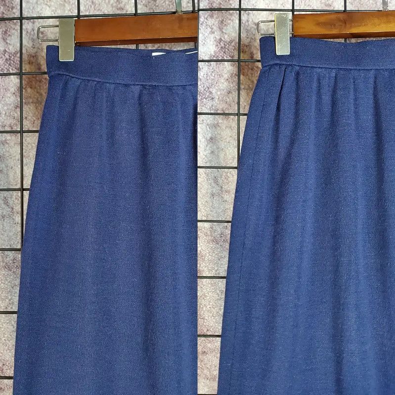 Yves Saint Laurent Yves Saint Laurent Blue Midi Skirt for Women 0089 Size 23" - 3 Thumbnail