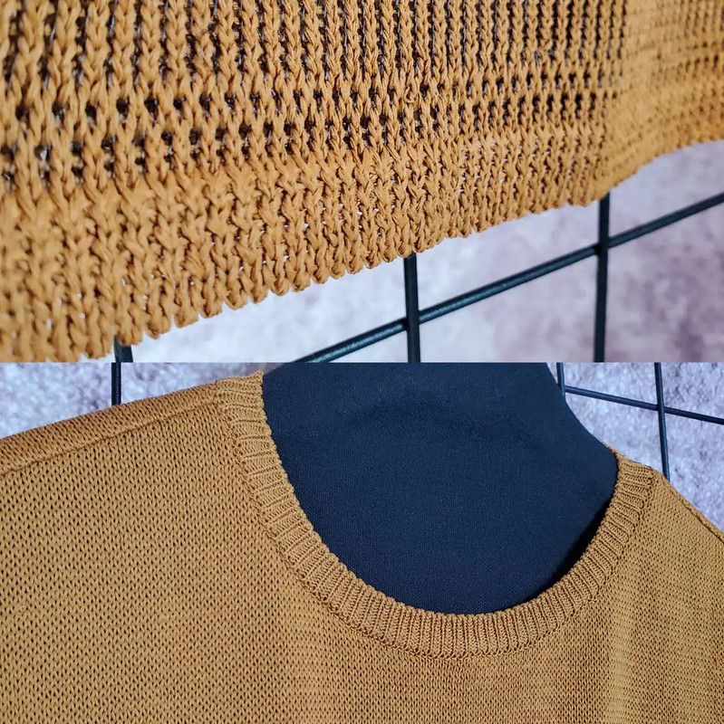 Yves Saint Laurent YSL Summer Brown Knit Short-Sleeve Top 0089 Size M / US 6-8 / IT 42-44 - 4 Thumbnail