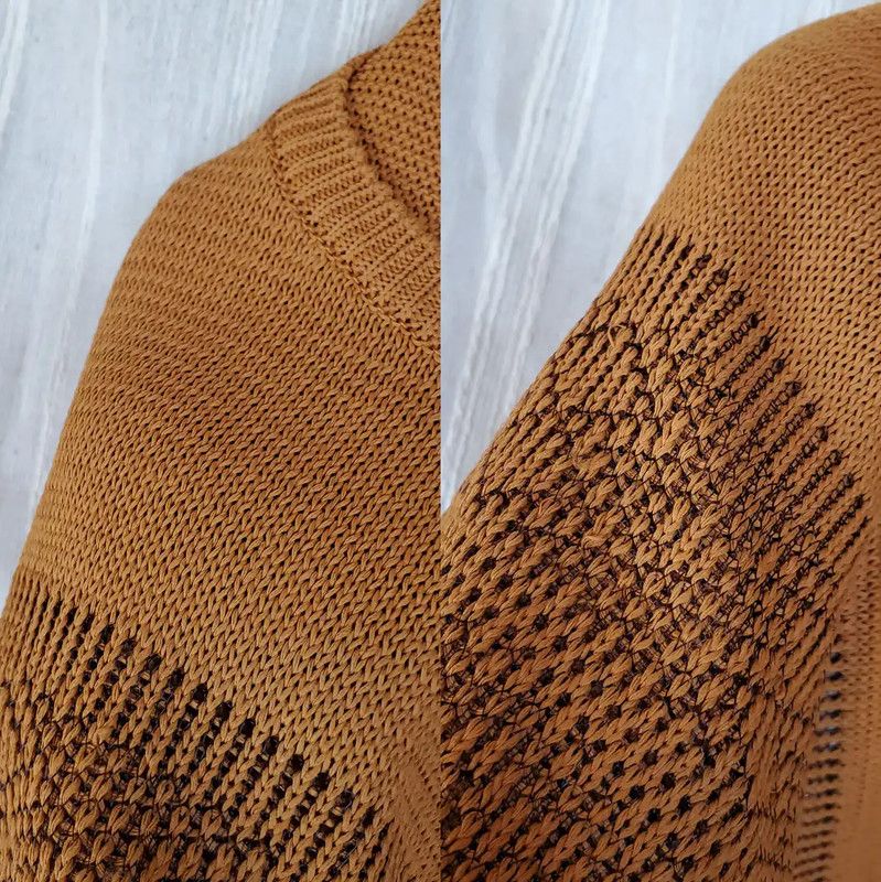 Yves Saint Laurent YSL Summer Brown Knit Short-Sleeve Top 0089 Size M / US 6-8 / IT 42-44 - 10 Thumbnail