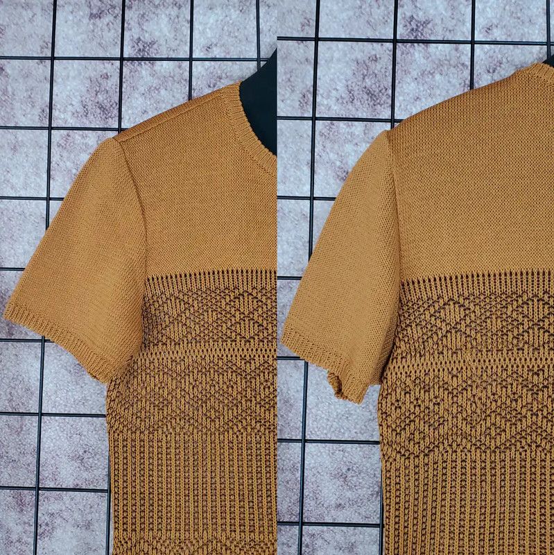 Yves Saint Laurent YSL Summer Brown Knit Short-Sleeve Top 0089 Size M / US 6-8 / IT 42-44 - 5 Thumbnail