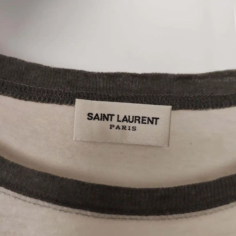 Yves Saint Laurent Saint Laurent Women's White Cotton T-shirt 0089 Size XS / US 0-2 / IT 36-38 - 3 Thumbnail