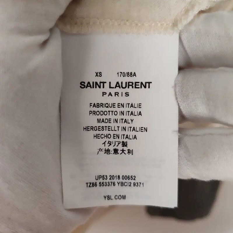 Yves Saint Laurent Saint Laurent Women's White Cotton T-shirt 0089 Size XS / US 0-2 / IT 36-38 - 4 Thumbnail