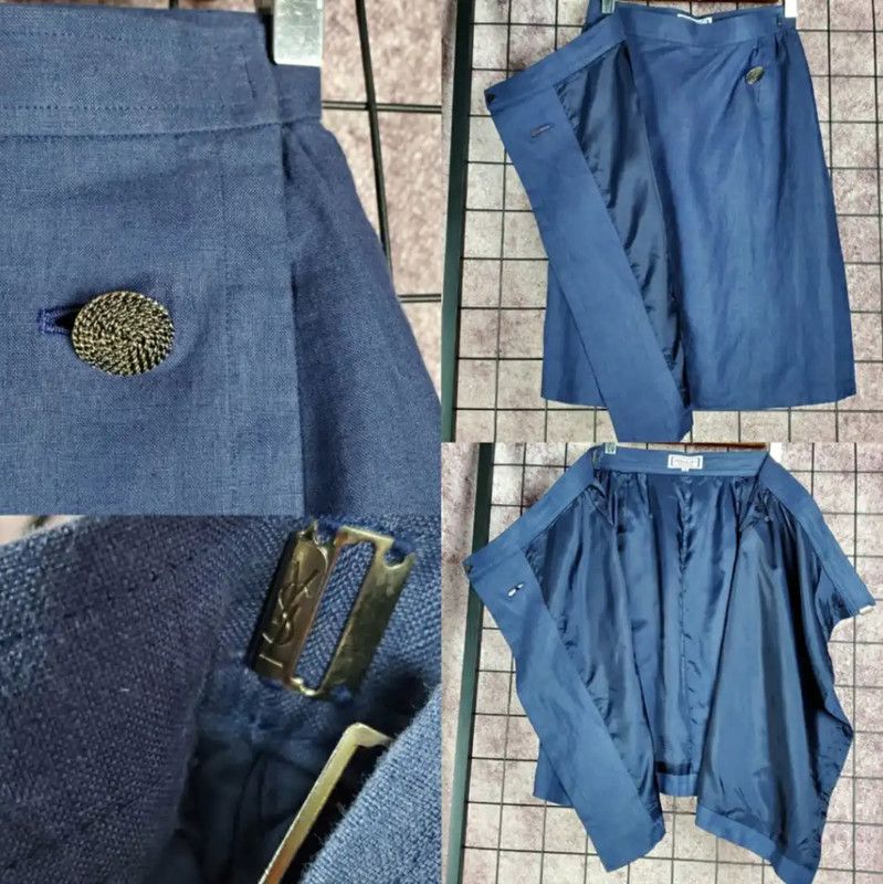 Yves Saint Laurent Yves Saint Laurent Summer Blue Skirt 0089 Size 23" - 3 Thumbnail