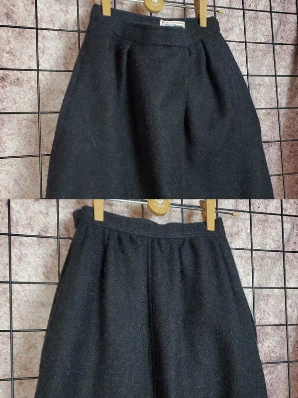 Yves Saint Laurent Yves Saint Laurent Black Wool Midi Skirt 0089 Size 23" - 3 Thumbnail