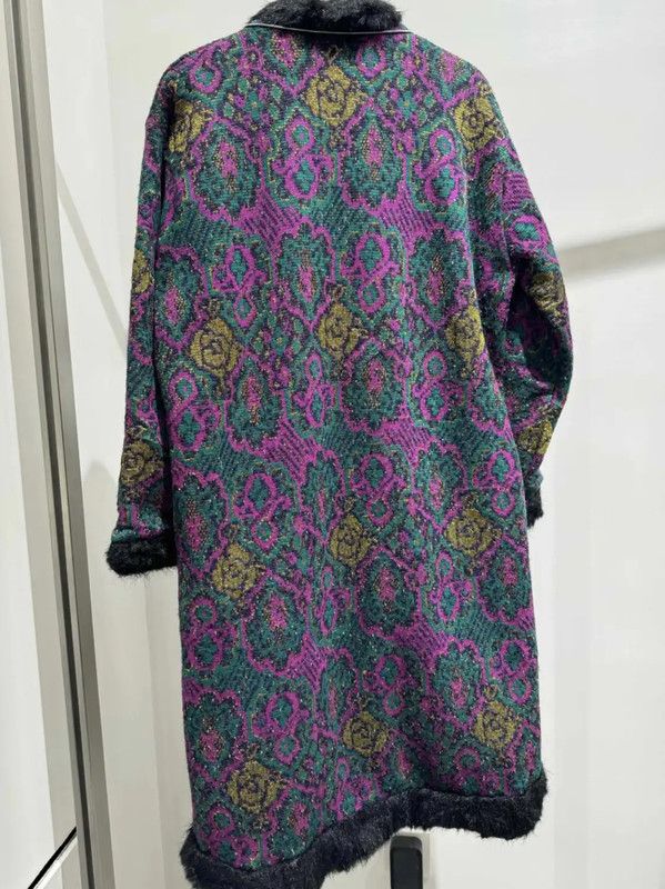 Yves Saint Laurent YSL Colorblock Wool Blend Women's Cardigan 0089 Size ONE SIZE - 6 Thumbnail