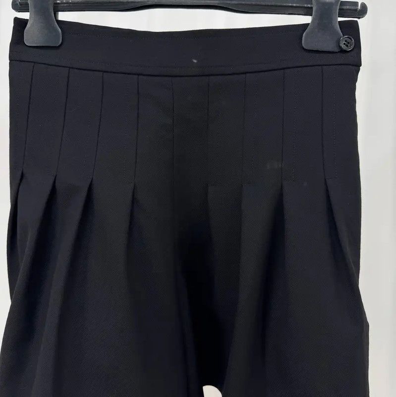 Yves Saint Laurent YSL Black Wool Logo Women's Shorts 0089 Size 23" - 3 Thumbnail