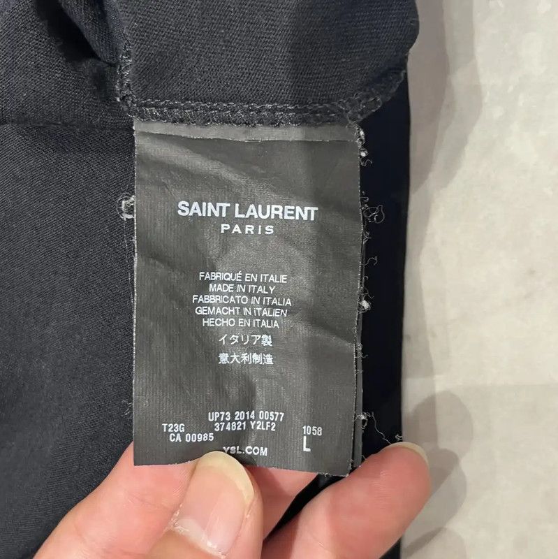 Yves Saint Laurent YSL Black Cotton Star Print Short Sleeve T-Shirt 0089 Size L / US 10 / IT 46 - 4 Thumbnail