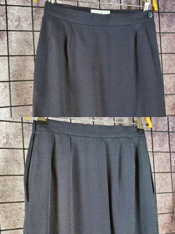 Yves Saint Laurent Yves Saint Laurent Black Wool Blend Dot Skirt 0089 Size 23" - 4 Thumbnail