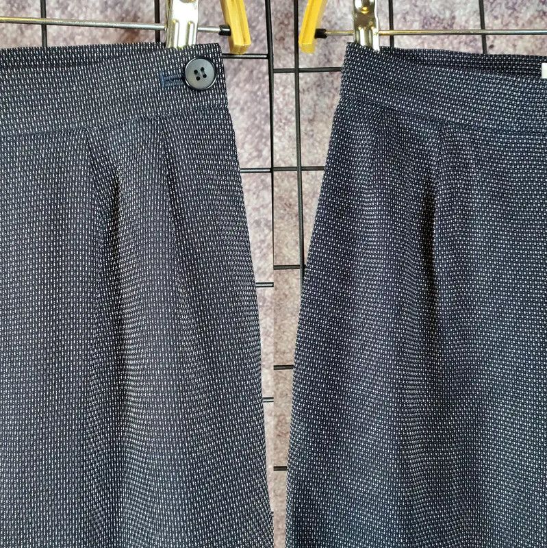 Yves Saint Laurent Yves Saint Laurent Black Wool Blend Dot Skirt 0089 Size 23" - 5 Thumbnail