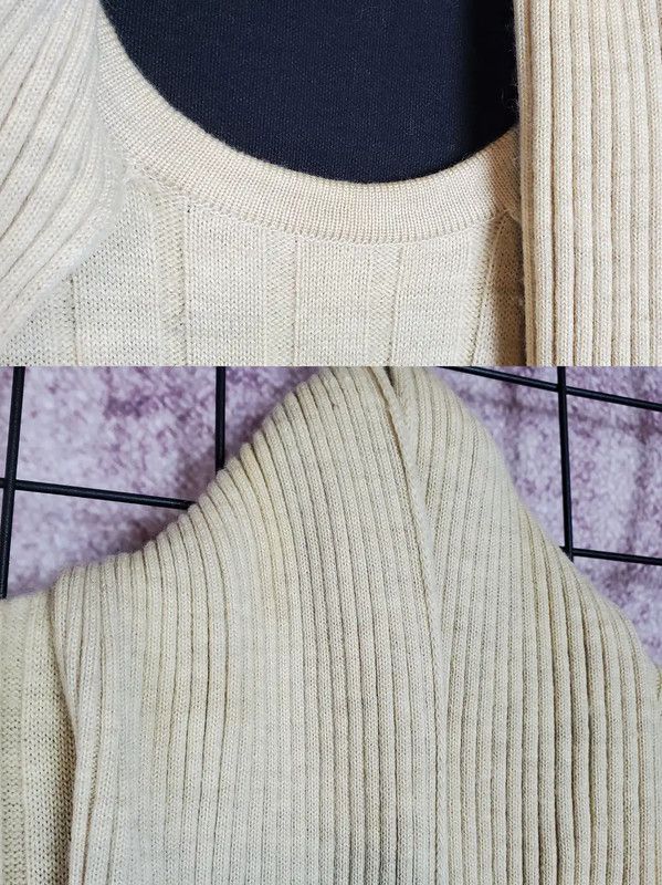 Yves Saint Laurent Yves Saint Laurent Women's Beige Wool Knit Sweater 0089 Size M / US 6-8 / IT 42-44 - 6 Thumbnail