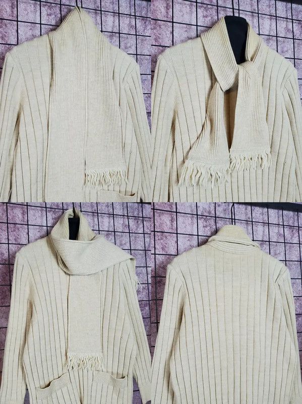 Yves Saint Laurent Yves Saint Laurent Women's Beige Wool Knit Sweater 0089 Size M / US 6-8 / IT 42-44 - 3 Thumbnail