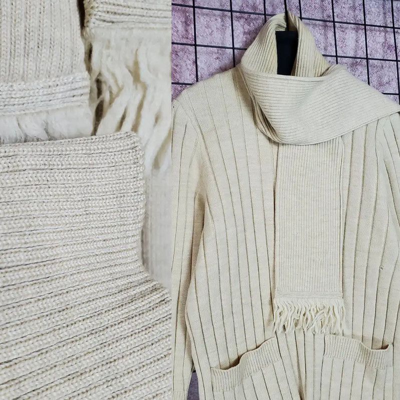 Yves Saint Laurent Yves Saint Laurent Women's Beige Wool Knit Sweater 0089 Size M / US 6-8 / IT 42-44 - 4 Thumbnail