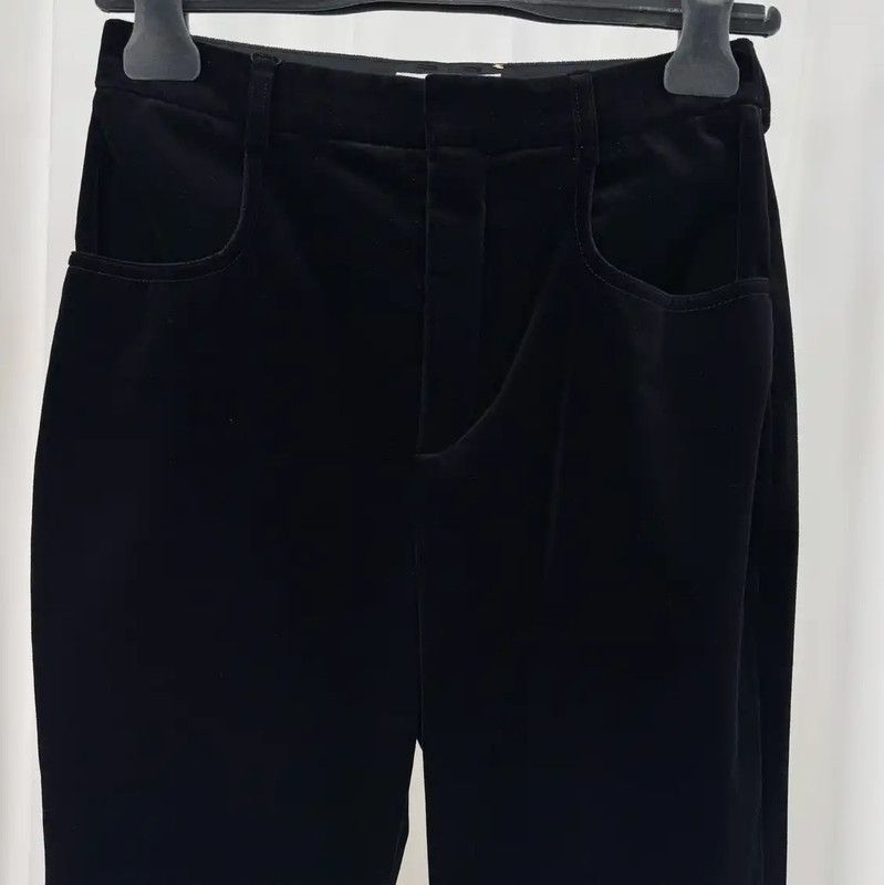 Yves Saint Laurent YSL Black Cotton Blend Casual Pants for Women 0089 Size 23" - 3 Thumbnail