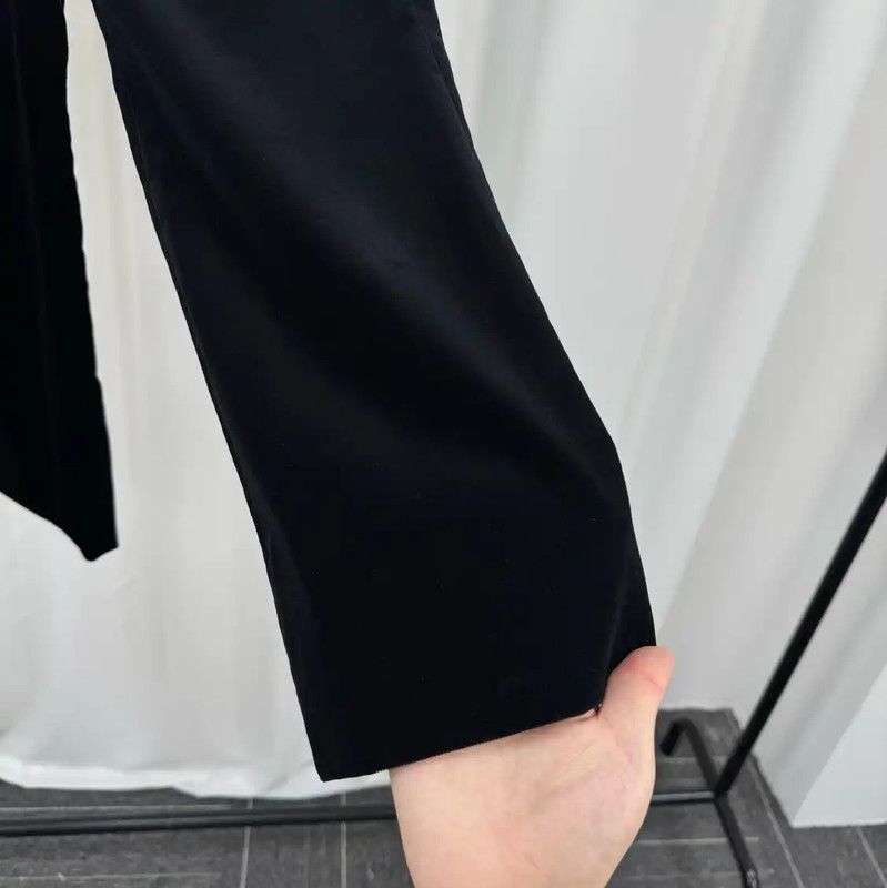 Yves Saint Laurent YSL Black Cotton Blend Casual Pants for Women 0089 Size 23" - 4 Thumbnail