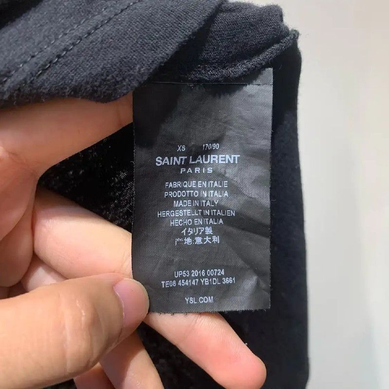 Yves Saint Laurent YSL Black Cotton XS T-Shirt with Graphic Design 0089 Size XS / US 0-2 / IT 36-38 - 6 Thumbnail