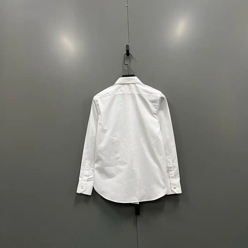 Yves Saint Laurent YSL Women's Spring Autumn White Cotton Long Sleeve Shirt 0089 Size ONE SIZE - 2 Thumbnail