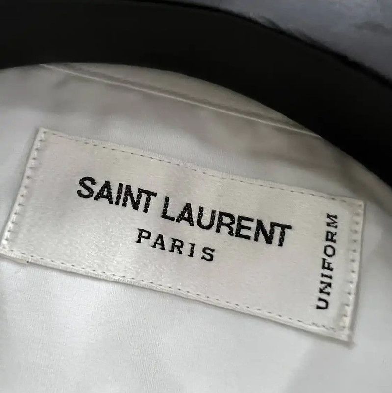Yves Saint Laurent YSL Women's Spring Autumn White Cotton Long Sleeve Shirt 0089 Size ONE SIZE - 3 Thumbnail