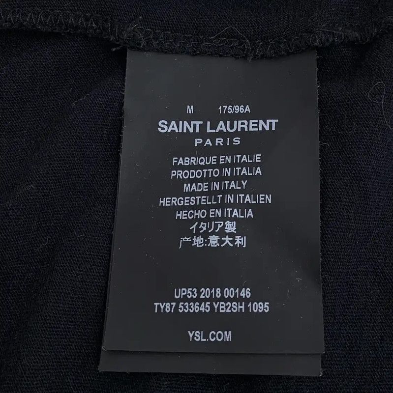 Yves Saint Laurent YSL Black Cotton Graphic Tee for Women 0089 Size M / US 6-8 / IT 42-44 - 7 Thumbnail
