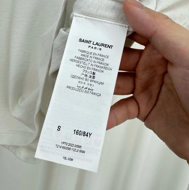 Yves Saint Laurent YSL Summer White Cotton Embroidered Logo T-Shirt 0089 Size S / US 4 / IT 40 - 6 Thumbnail