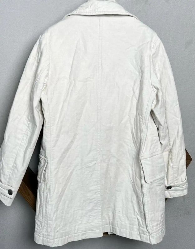 Yves Saint Laurent YSL White Cotton Women's Coat 0089 Size ONE SIZE - 7 Thumbnail