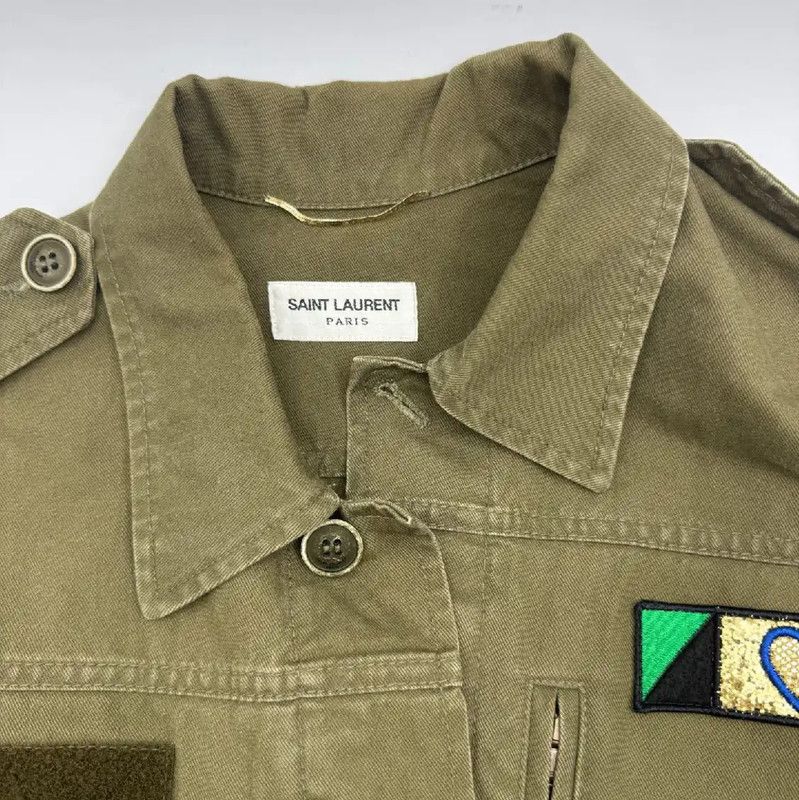 Yves Saint Laurent YSL Military Green Long Sleeve Cardigan 0089 Size S / US 4 / IT 40 - 4 Thumbnail